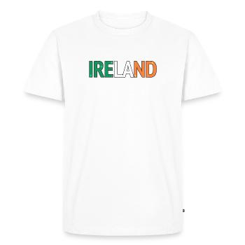Ireland Color Block Typography - Men's Premium Organic T-Shirt - white - Front - Nico (187cm)