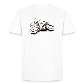 Grains de café Cafe Illustration Logo Coffee Time - T-shirt Premium bio Homme - blanc - Devant - Nico (187cm)