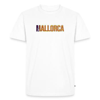 Lettrage rayé de Majorque - T-shirt Premium bio Homme - blanc - Devant - Nico (187cm)