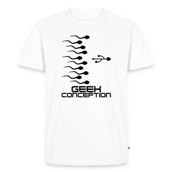 Geek Conception - T-shirt Premium bio Homme - blanc - Devant - Nico (187cm)