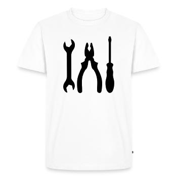 outils - T-shirt Premium bio Homme - blanc - Devant - Nico (187cm)