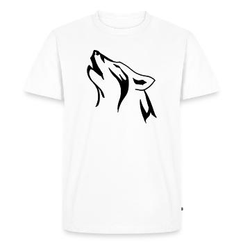 tête loup - T-shirt Premium bio Homme - blanc - Devant - Nico (187cm)