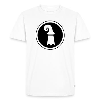 Basel flag in circle - Men's Premium Organic T-Shirt - white - Front - Nico (187cm)