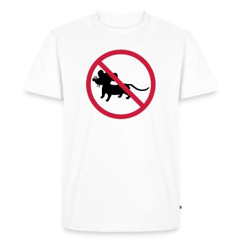 forbidden shield zone no mouse symbol maeuschen s - Men's Premium Organic T-Shirt - white - Front - Nico (187cm)