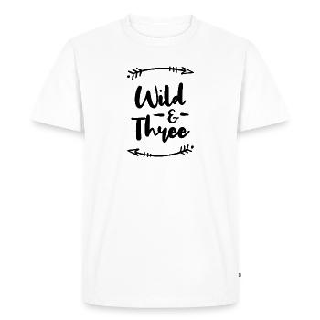 Third birthday 3 years old Three Number birth - Men's Premium Organic T-Shirt - white - Front - Nico (187cm)