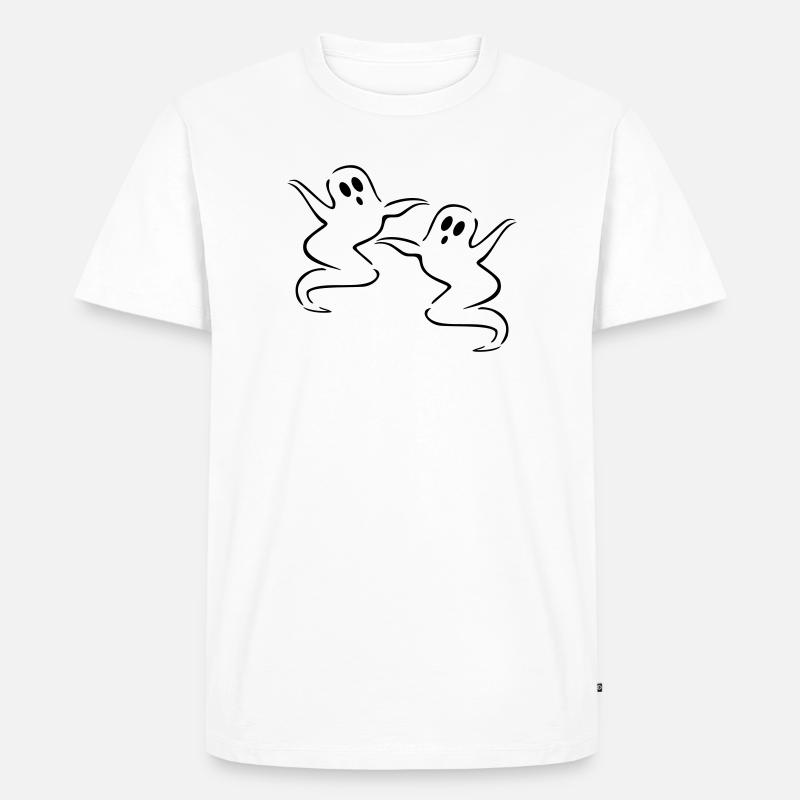 gespenster geist halloween - Männer Premium Bio T-Shirt - Weiß