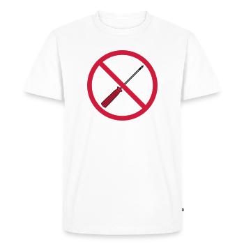 aucun tournevis interdit signe mech - T-shirt Premium bio Homme - blanc - Devant - Nico (187cm)