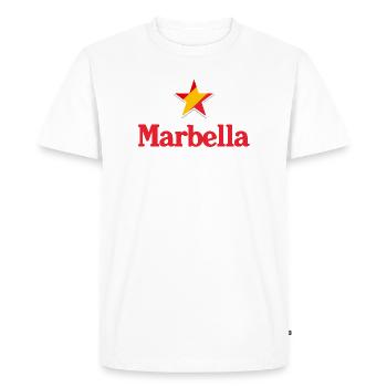 Stars of Spain - Marbella - Men's Premium Organic T-Shirt - white - Front - Nico (187cm)