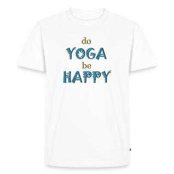 yoga - T-shirt Premium bio Homme - blanc - Devant - Nico (187cm)