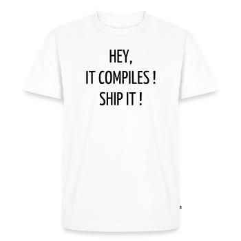 Citation / Geek / Gaming / Gamer / Nerd - T-shirt Premium bio Homme - blanc - Devant - Nico (187cm)