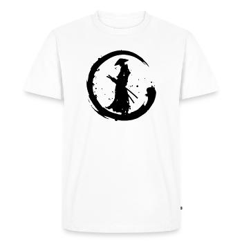Ronin Samurai Enso - Men's Premium Organic T-Shirt - white - Front - Nico (187cm)