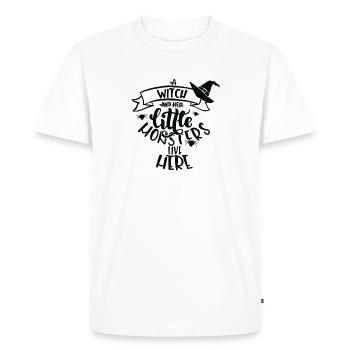 Witch witch hat Halloween costume gift - Men's Premium Organic T-Shirt - white - Front - Nico (187cm)