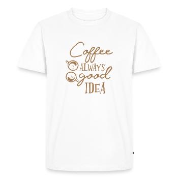 coffee - Men's Premium Organic T-Shirt - white - Front - Nico (187cm)
