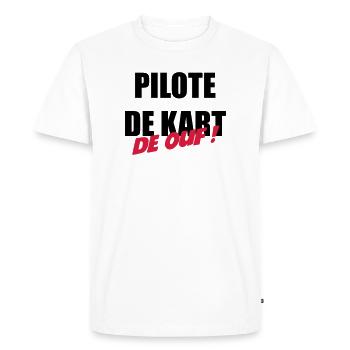 Karting / Kart / Pilote / Voiture - T-shirt Premium bio Homme - blanc - Devant - Nico (187cm)