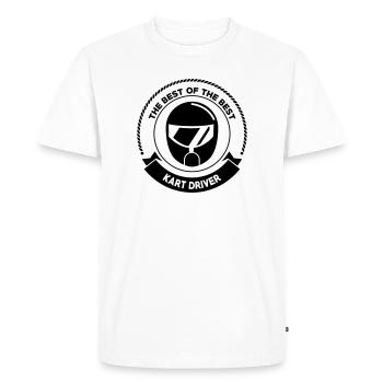 Karting / Kart / Pilote / Voiture - T-shirt Premium bio Homme - blanc - Devant - Nico (187cm)
