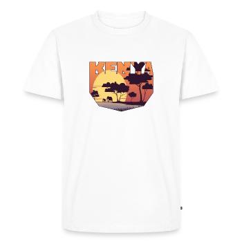 Kenya design with landscape / gift - Men's Premium Organic T-Shirt - white - Front - Nico (187cm)