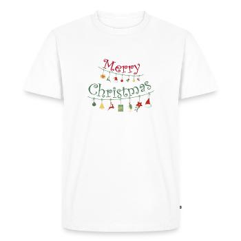 Joyeux Noël à tous et joyeux Noël - T-shirt Premium bio Homme - blanc - Devant - Nico (187cm)
