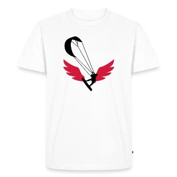 Kiteboarding / Kitesurfing / Kitesurf / - T-shirt Premium bio Homme - blanc - Devant - Nico (187cm)