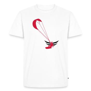 Kiteboarding / Kitesurfing / Kitesurf / - T-shirt Premium bio Homme - blanc - Devant - Nico (187cm)