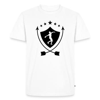 Lancer de Disque / Poids / Javelot / Marteau - T-shirt Premium bio Homme - blanc - Devant - Nico (187cm)