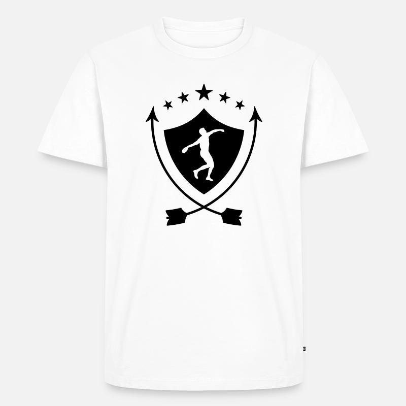 Speerwurf / Diskuswurf / Kugelstoßen / Hammerwurf - Männer Premium Bio T-Shirt - Weiß
