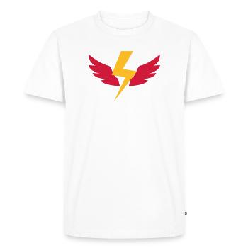 Electricien / Electricité / Travail / Métier / Job - T-shirt Premium bio Homme - blanc - Devant - Nico (187cm)