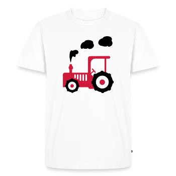 tractor - Men's Premium Organic T-Shirt - white - Front - Nico (187cm)