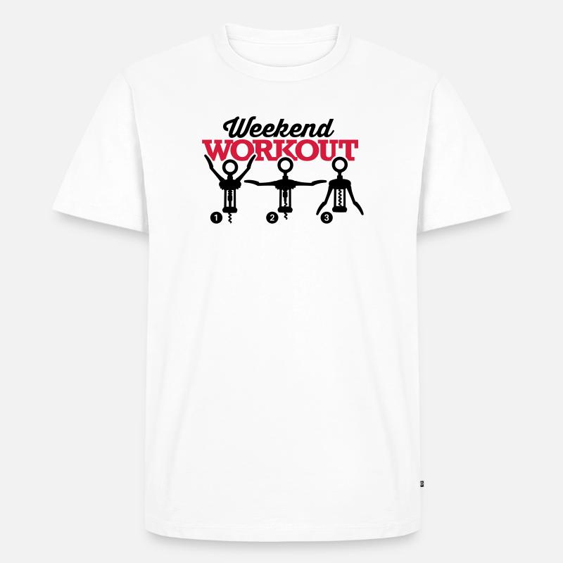 Weekend workout corkscrew - Men's Premium Organic T-Shirt - white