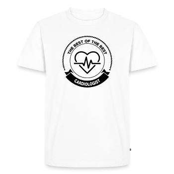 docteur / médecin / cardiologie / cardiologue - T-shirt Premium bio Homme - blanc - Devant - Nico (187cm)