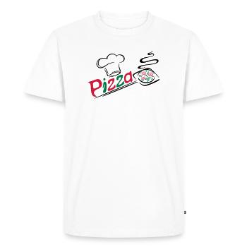 Pizza Bäcker mit Kochmütze, chef hat - T-shirt Premium bio Homme - blanc - Devant - Nico (187cm)