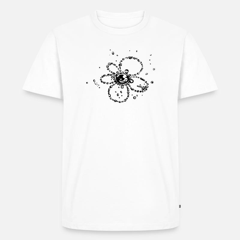 Water splash, Blume aus Wassertropfen - Männer Premium Bio T-Shirt - Weiß