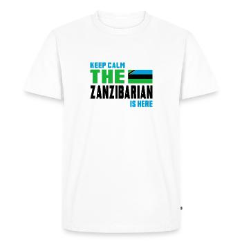 Keep Calm Zanzibar Design / Gift Tanzania - T-shirt Premium bio Homme - blanc - Devant - Nico (187cm)
