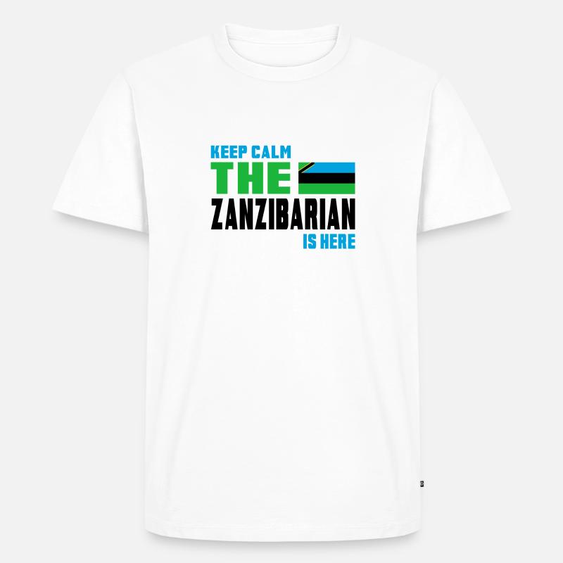 Keep Calm Design / Geschenk Tansania - Männer Premium Bio T-Shirt - Weiß