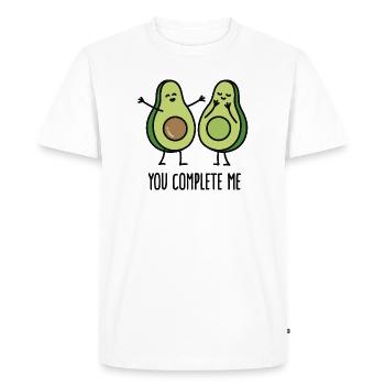 You complete me - Avocado - T-shirt Premium bio Homme - blanc - Devant - Nico (187cm)