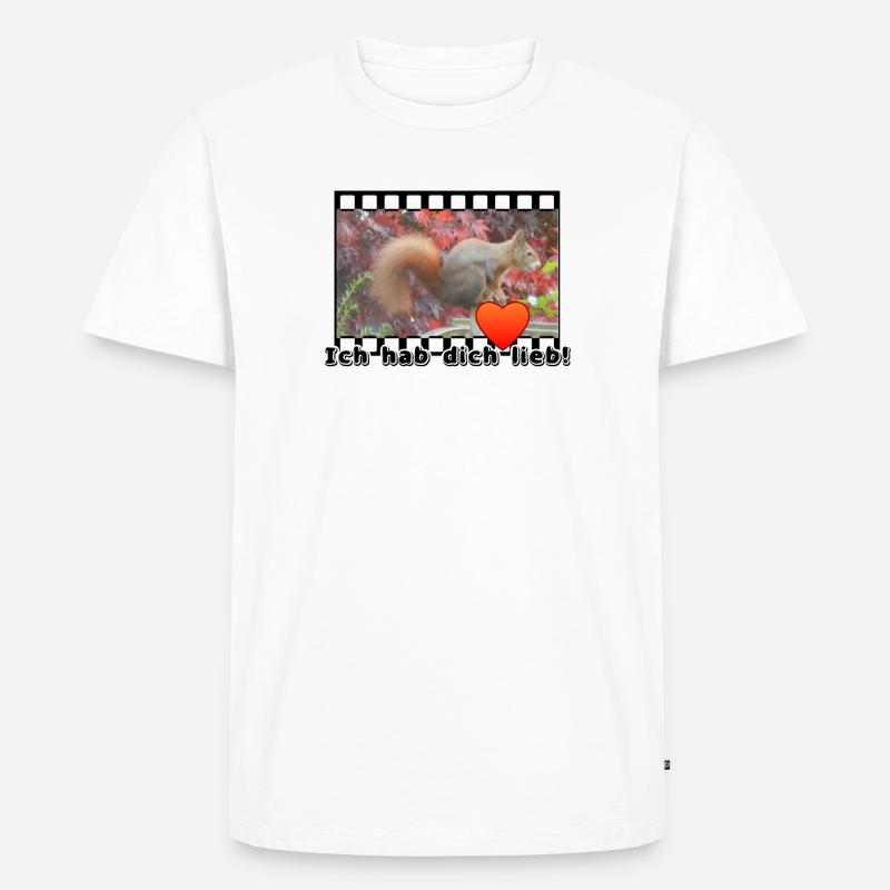 Liebe Paar Eichhoernchen Tier Spruch - Männer Premium Bio T-Shirt - Weiß