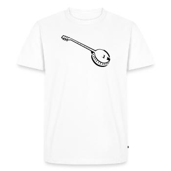 banjo - Men's Premium Organic T-Shirt - white - Front - Nico (187cm)