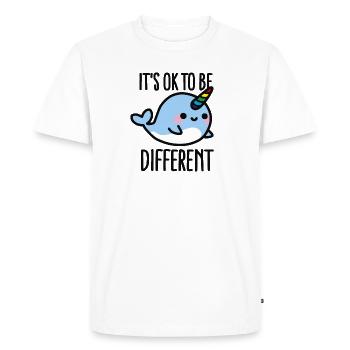 It's ok to be different - T-shirt Premium bio Homme - blanc - Devant - Nico (187cm)