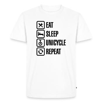Manger sommeil monocycle répéter monocycle clown de cirque - T-shirt Premium bio Homme - blanc - Devant - Nico (187cm)