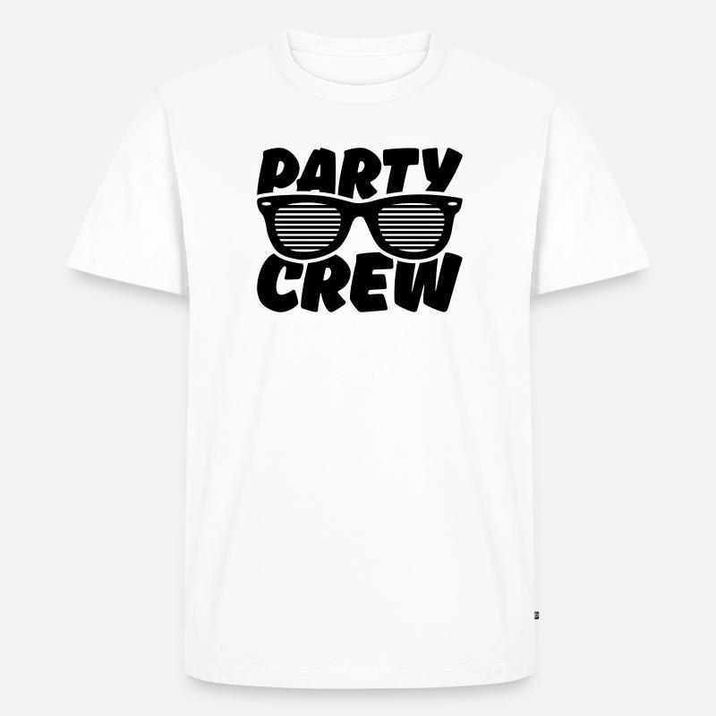 party crew - Männer Premium Bio T-Shirt - Weiß