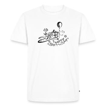 Happy Birthday motif, Congratulations - Men's Premium Organic T-Shirt - white - Front - Nico (187cm)