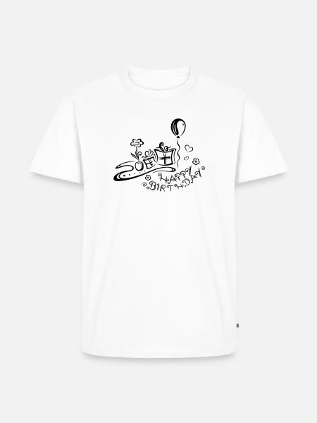 Happy Birthday motif, Congratulations - Men's Premium Organic T-Shirt - white