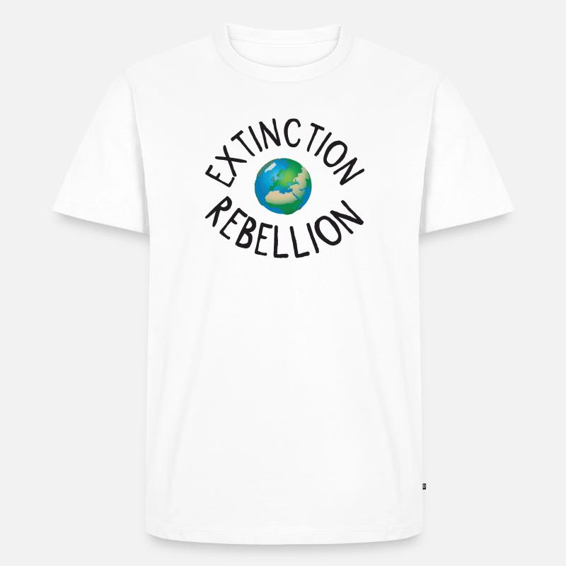 Extinction Rebellion Planet Erde schwarz - Männer Premium Bio T-Shirt - Weiß