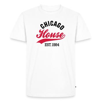 Chicago house est. 1984 - T-shirt Premium bio Homme - blanc - Devant - Nico (187cm)