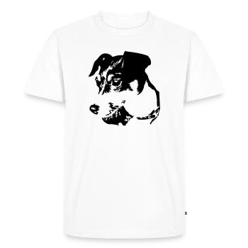 Jack Russell Terrier head - Men's Premium Organic T-Shirt - white - Front - Nico (187cm)