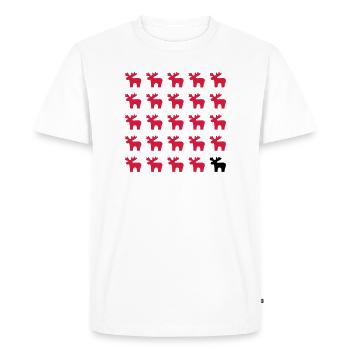 Moose Moose Pattern I Christmas - Men's Premium Organic T-Shirt - white - Front - Nico (187cm)