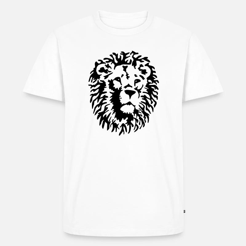 Loewe Raubkatze - Männer Premium Bio T-Shirt - Weiß