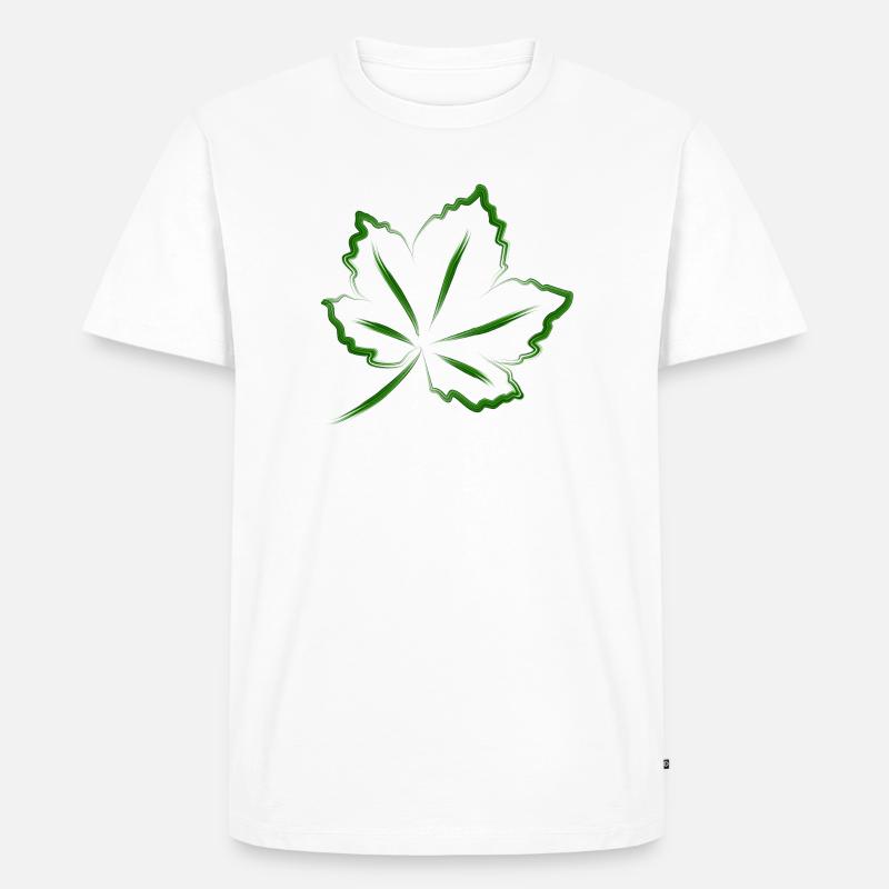 Dekoratives Blatt - Männer Premium Bio T-Shirt - Weiß