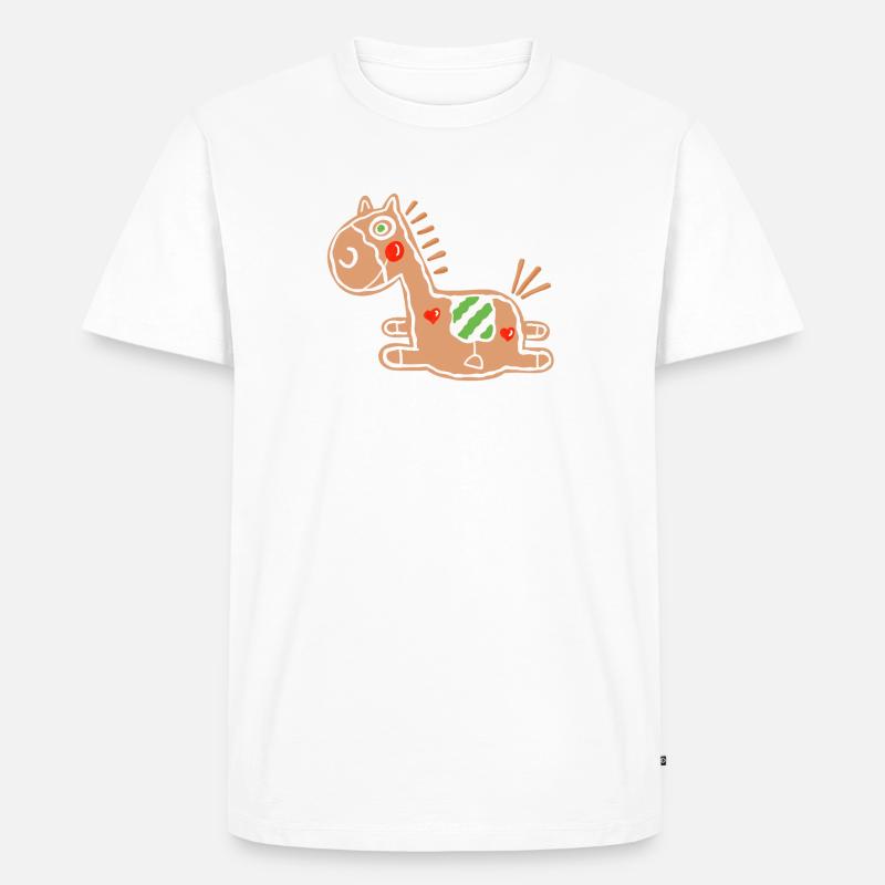 Pfefferkuchen Pferd - Lebkuchen - Backen - Gebäck - Männer Premium Bio T-Shirt - Weiß