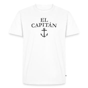 El Capitan Anchor (Vintage Black) Captain Sailing - Men's Premium Organic T-Shirt - white - Front - Nico (187cm)