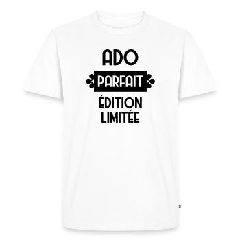 adolescent / enfant / ado / adolescente - T-shirt Premium bio Homme - blanc - Devant - Nico (187cm)